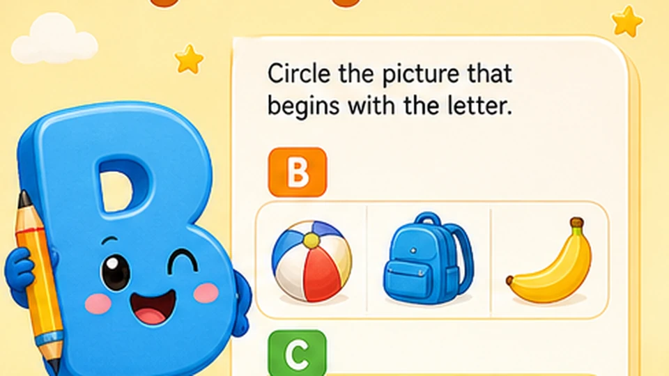 Beginning Sounds worksheet generator preview