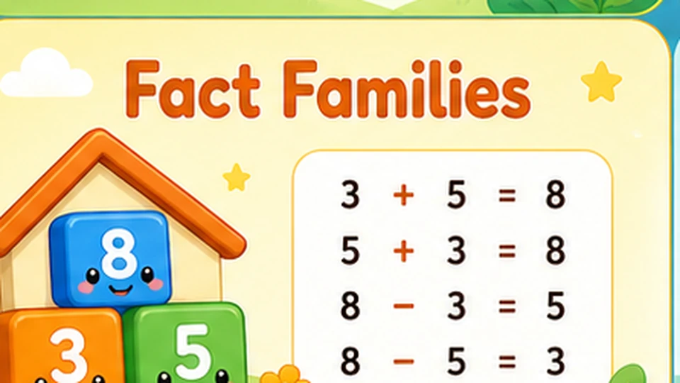Fact Families worksheet generator preview