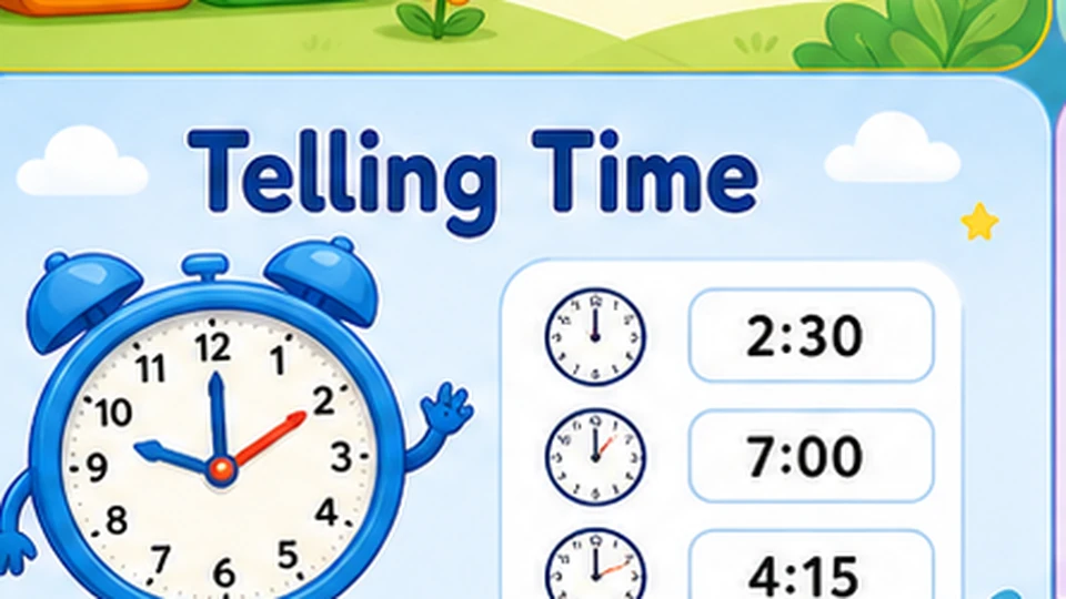 Telling Time worksheet generator preview